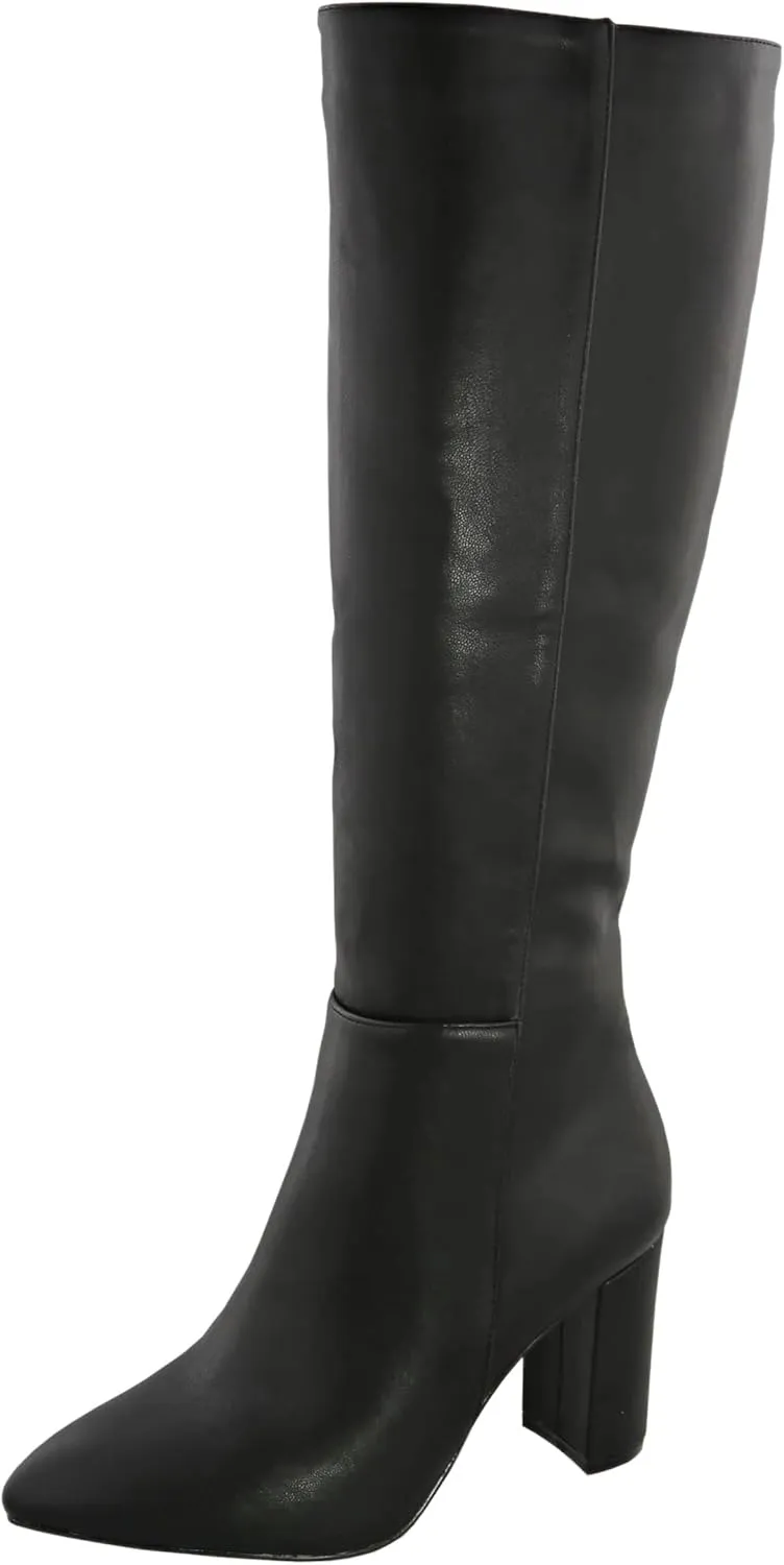 TruFox Womens Classic Tall Knee High Block Heel Fashion Boots