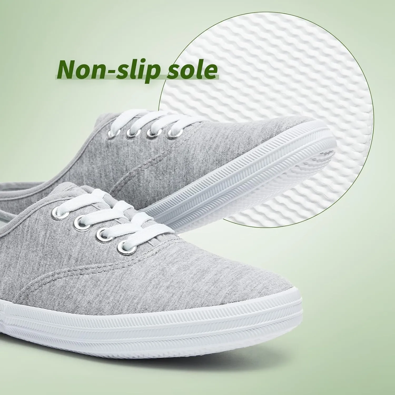 TUOPIN Womens White Canvas Sneakers Low Top Lace-up Canvas Shoes Lightweight Casual Tennis Shoes