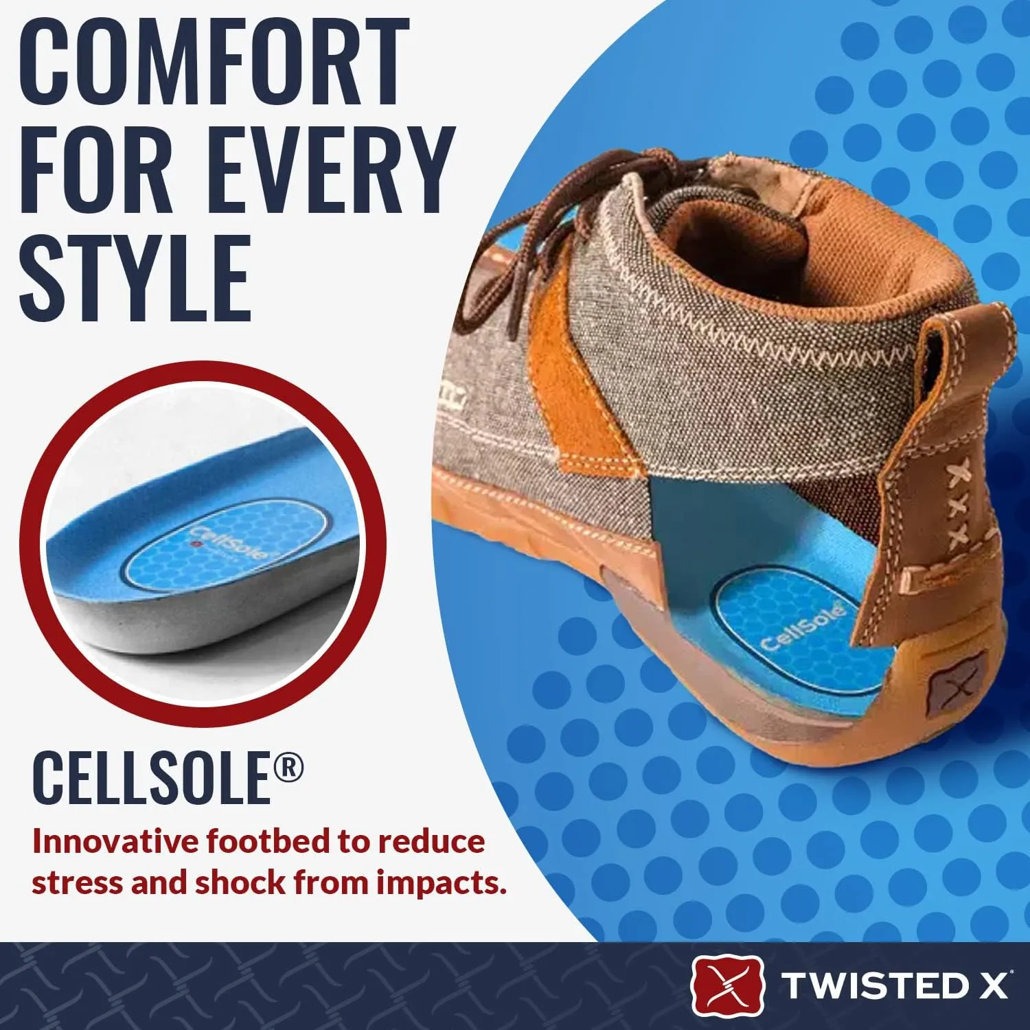 Twisted X Men’s Cellsole Square Toe Boot and Work Boot Footbed Inserts for All Day Comfort and Support, 11