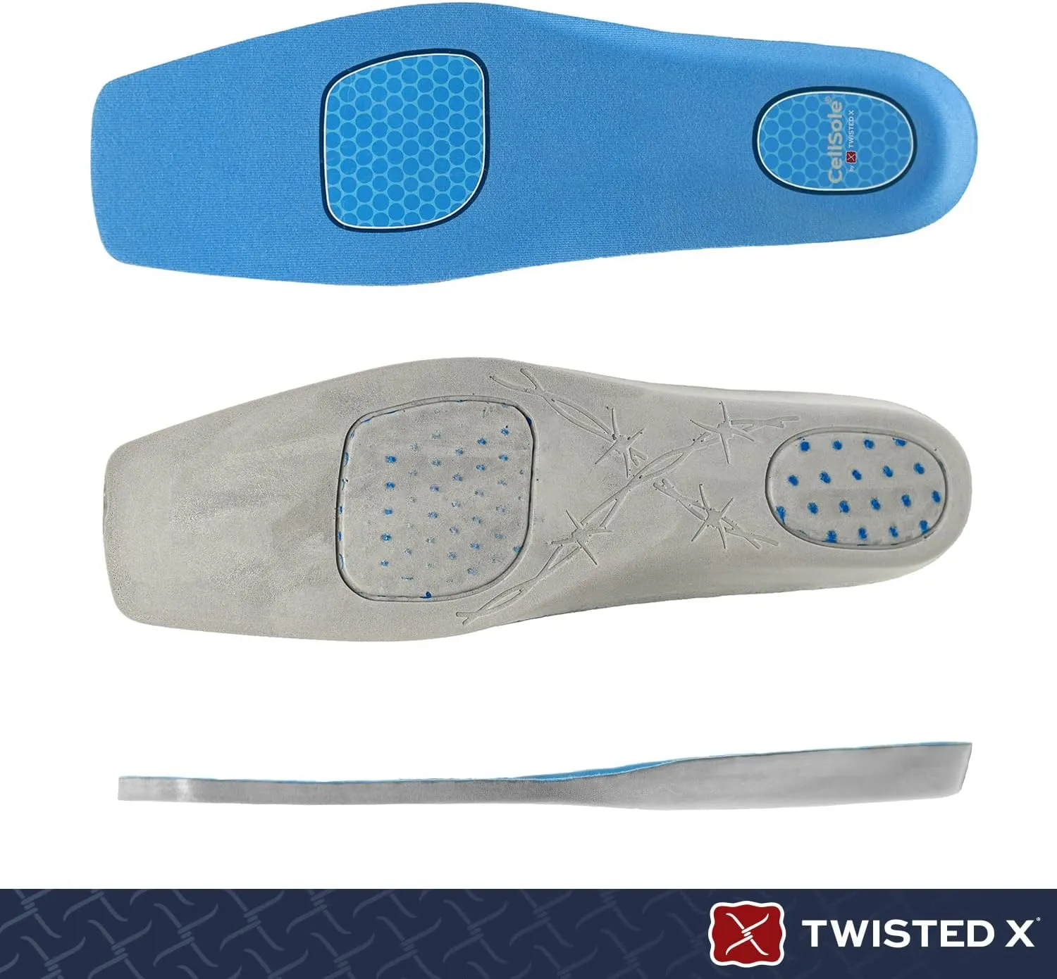 Twisted X Men’s Cellsole Square Toe Boot and Work Boot Footbed Inserts for All Day Comfort and Support, 11