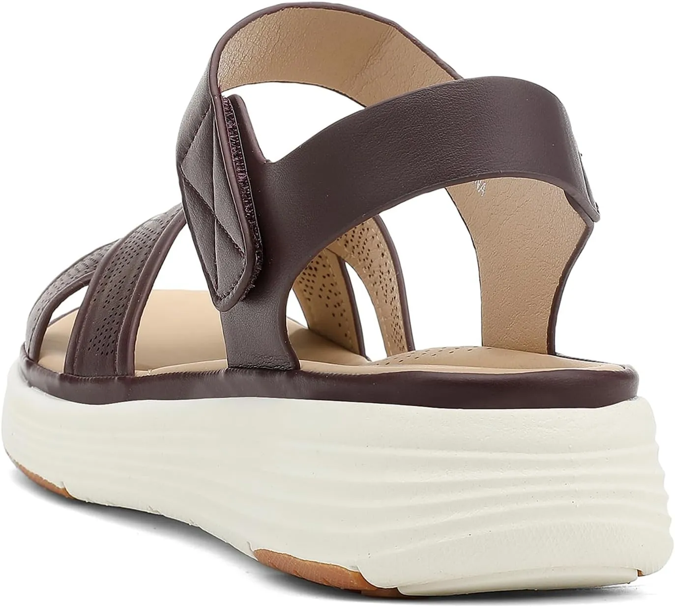 UBFEN Womens Platform Sandals Comfortable Lightweight Walking Ankle Strap Casual Low Wedge Sandals