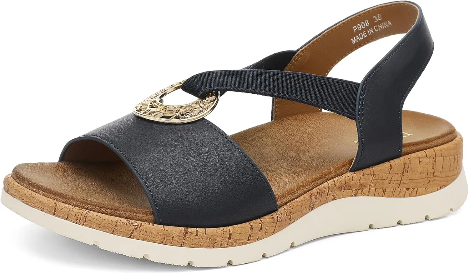 UBFEN Womens Platform Wedge Sandals Casual Open Toe Comfortable Ladies Outdoor Walking Beach Shoes Dress with Arch Support