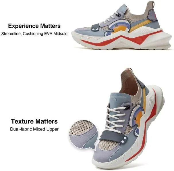 UIN Men's Chunky Fashion Sneakers Walking Casual Comfortable Art Painted Travel Designer Dad Shoes Chueca