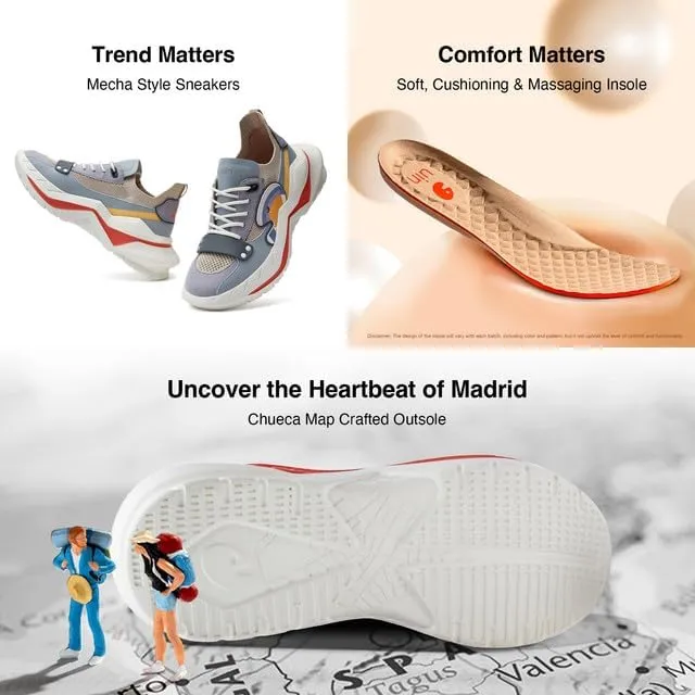 UIN Men's Chunky Fashion Sneakers Walking Casual Comfortable Art Painted Travel Designer Dad Shoes Chueca
