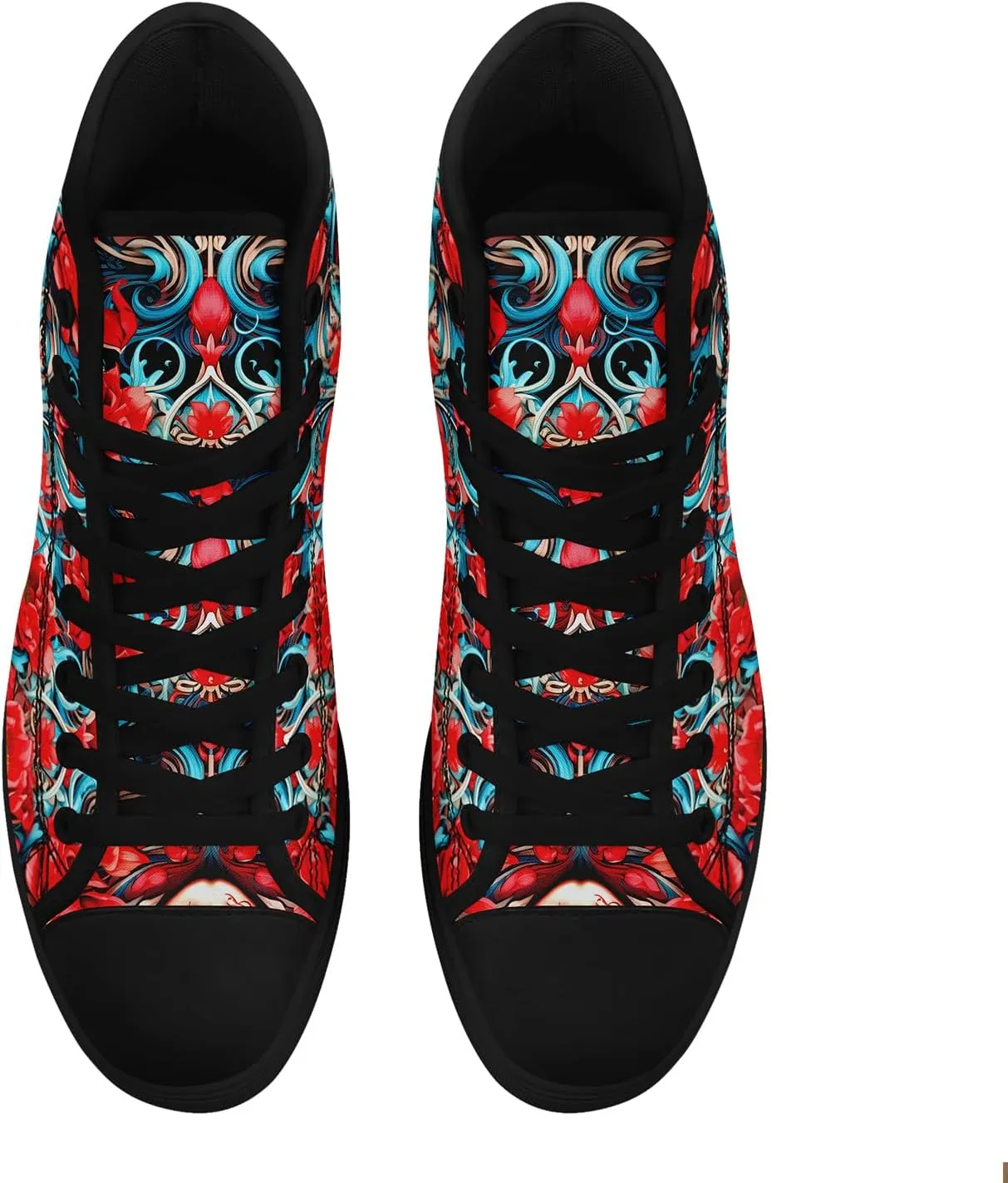 Unisex Skull High Tops for Women Cool Design Black Canvas Shoes Classic Lace Up Fashion Sneakers Streetwear