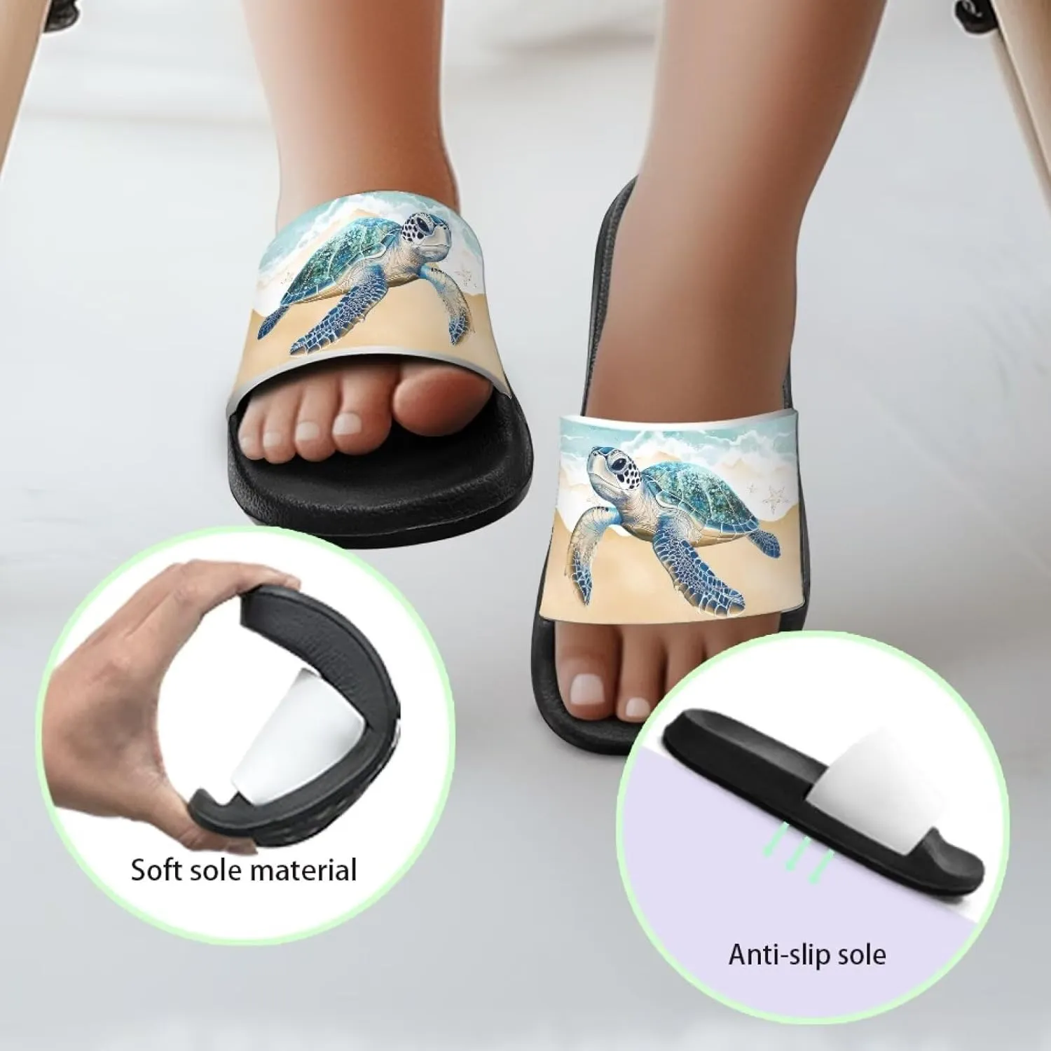 Unisex Slides for Girls Boys Comfortable Slippers Slides Non-slip Shower Shoes House Fashion Thick for Indoor & Outdoor Gifts