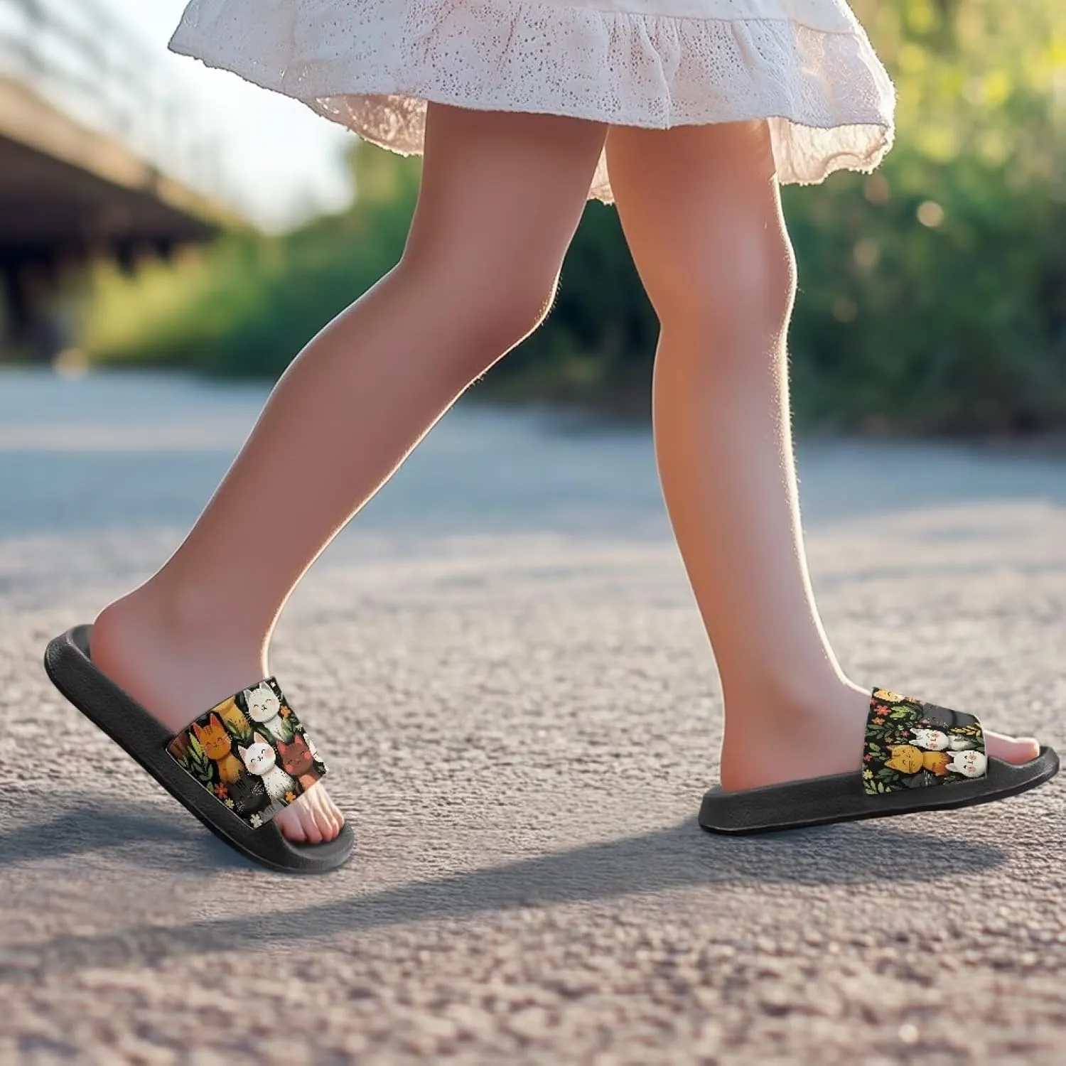 Unisex Slides for Girls Boys Comfortable Slippers Slides Non-slip Shower Shoes House Fashion Thick for Indoor & Outdoor Gifts