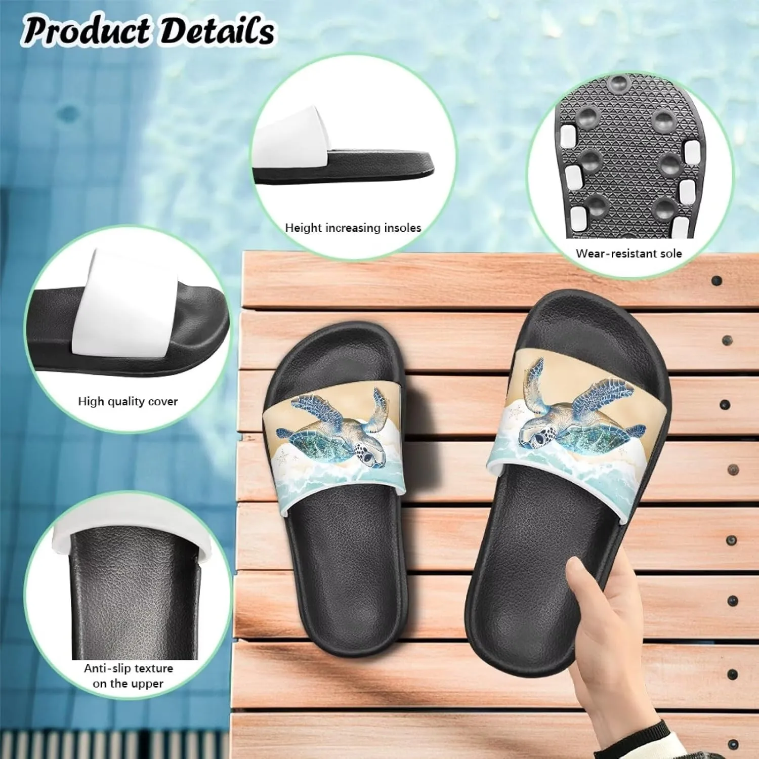 Unisex Slides for Girls Boys Comfortable Slippers Slides Non-slip Shower Shoes House Fashion Thick for Indoor & Outdoor Gifts