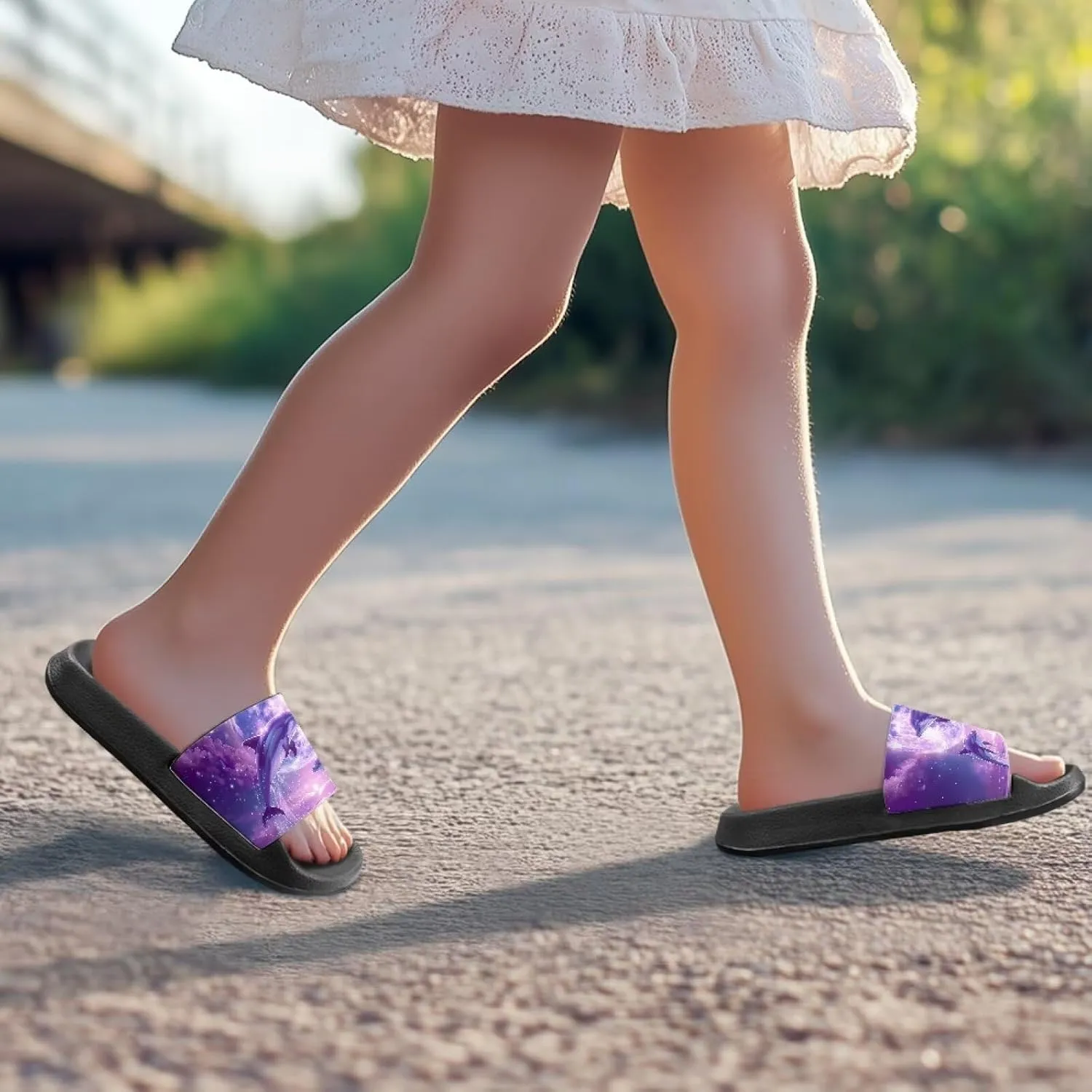 Unisex Slides for Girls Boys Comfortable Slippers Slides Non-slip Shower Shoes House Fashion Thick for Indoor & Outdoor Gifts