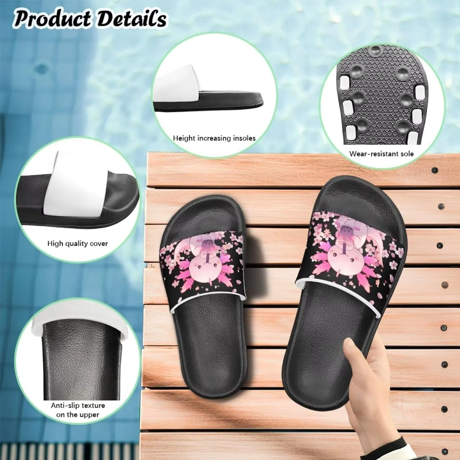 Unisex Slides for Kids Girls Boys Sandals Thick Sole Non Slip Shower Shoes Comfortable House Slippers Fashion Gifts