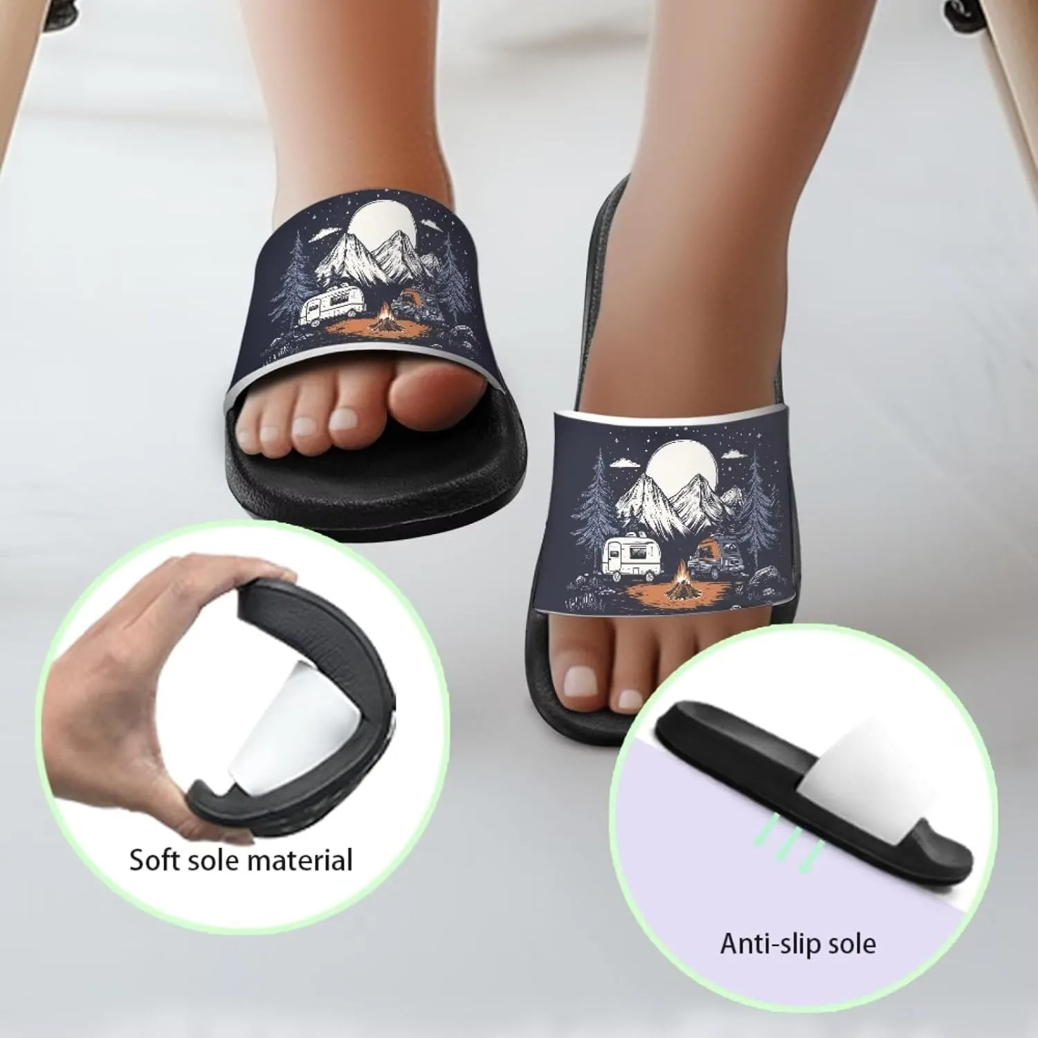 Unisex Slides for Kids Girls Boys Sandals Thick Sole Non Slip Shower Shoes Comfortable House Slippers Fashion Gifts