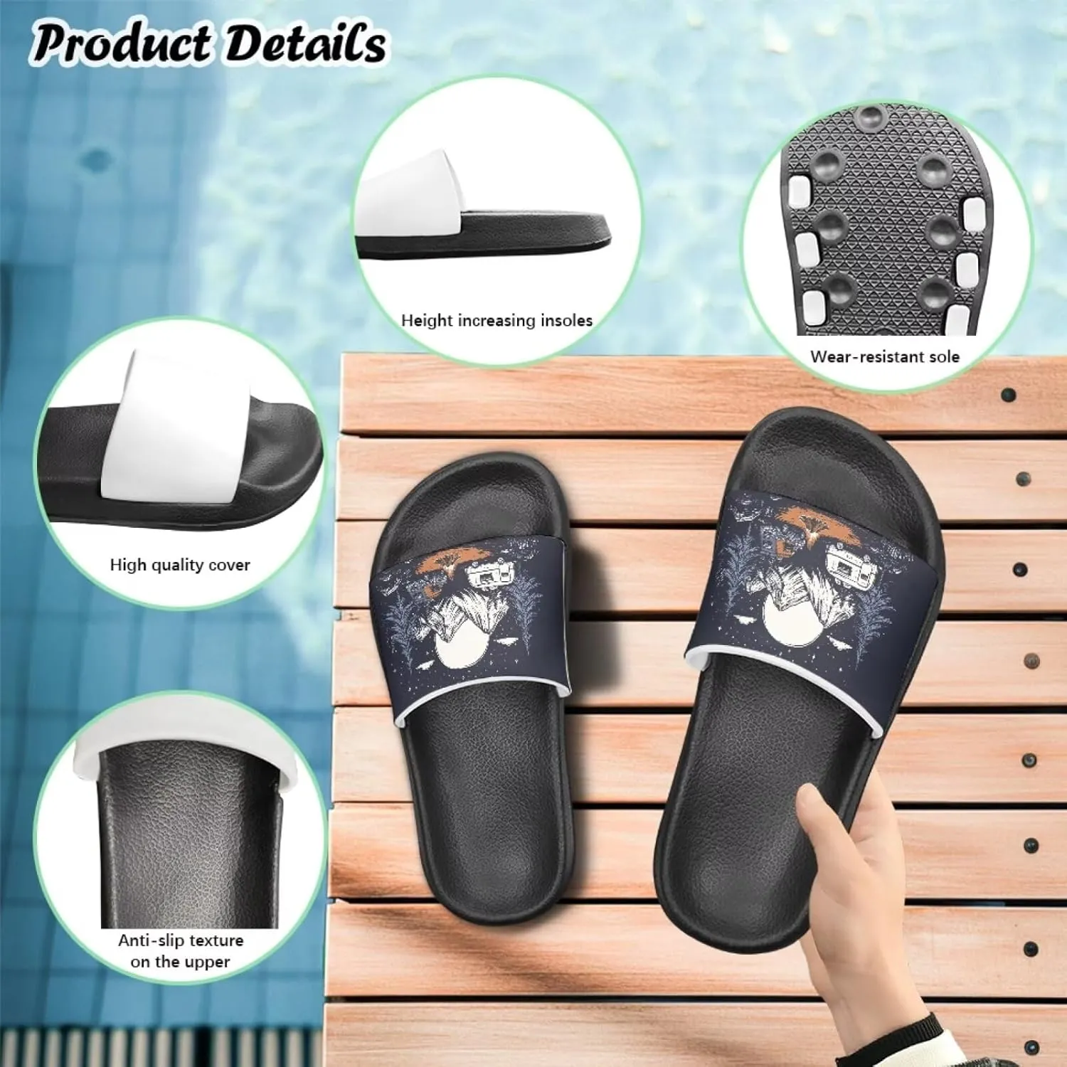 Unisex Slides for Kids Girls Boys Sandals Thick Sole Non Slip Shower Shoes Comfortable House Slippers Fashion Gifts