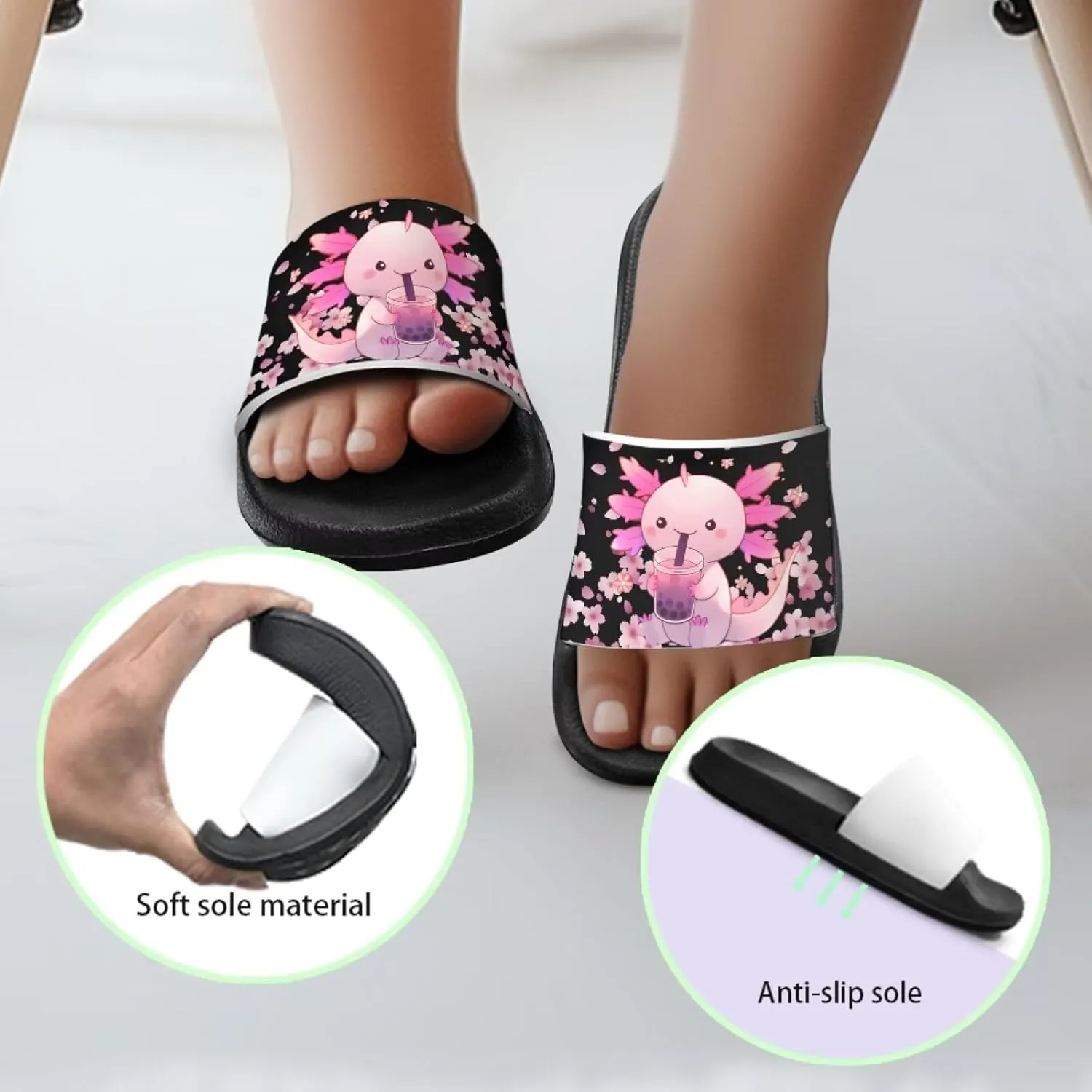 Unisex Slides for Kids Girls Boys Sandals Thick Sole Non Slip Shower Shoes Comfortable House Slippers Fashion Gifts