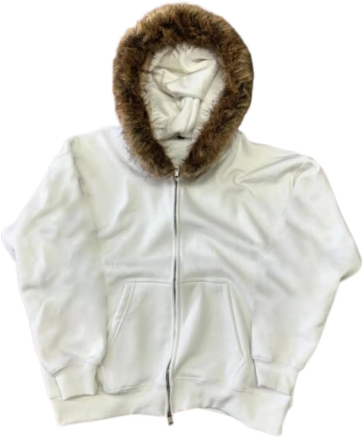 Unisex Zip Up Hoodie Men Fur Hood Jacket Grunge 2000s Lightweight Vintage Cropped Sweatshirt Y2k Streetwear