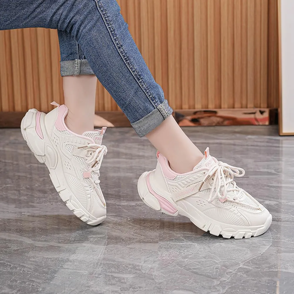 VAXAV Women's Stylish Chunky Shoes Breathable Mesh Platform Sneakers Casual Jogging Walking Shoes 5.5-8.5