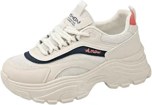VAXAV Women's Stylish Chunky Shoes Breathable Mesh Platform Sneakers Casual Jogging Walking Shoes 5.5-8.5