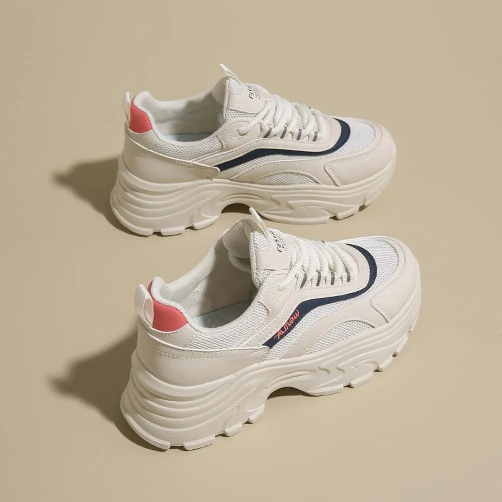 VAXAV Women's Stylish Chunky Shoes Breathable Mesh Platform Sneakers Casual Jogging Walking Shoes 5.5-8.5