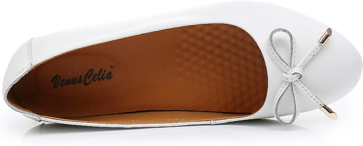 VenusCelia Women's Bowknot Ballet Dance Flat Shoe
