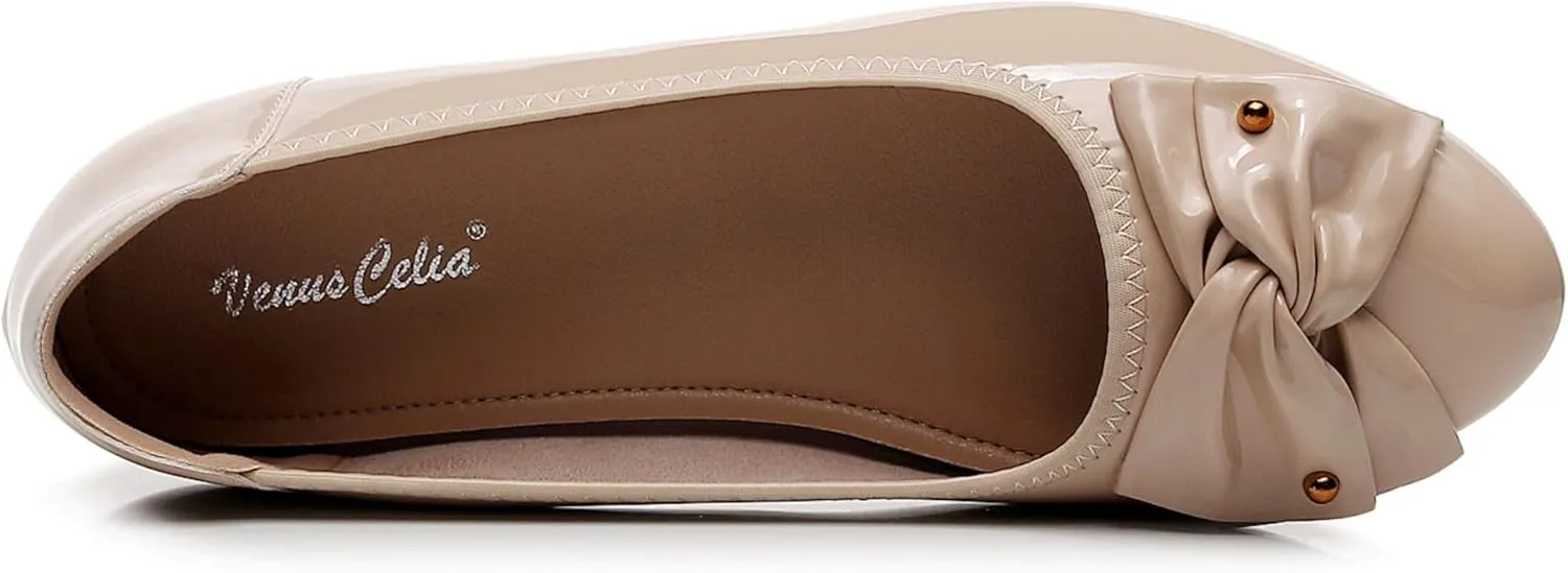 VenusCelia Women's Bows Dance Flats Shoes