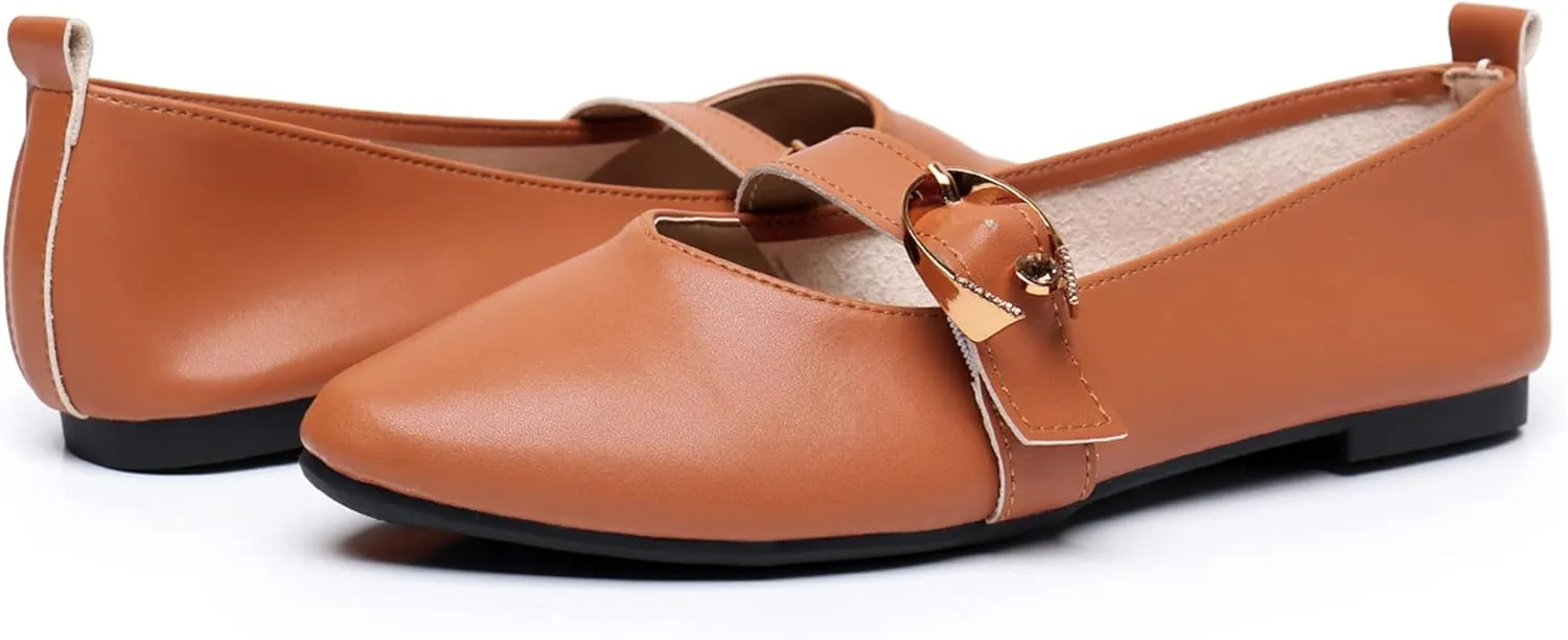 VenusCelia Women's Mary Jane Flat Shoe