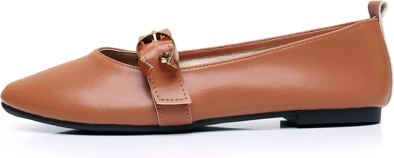 VenusCelia Women's Mary Jane Flat Shoe