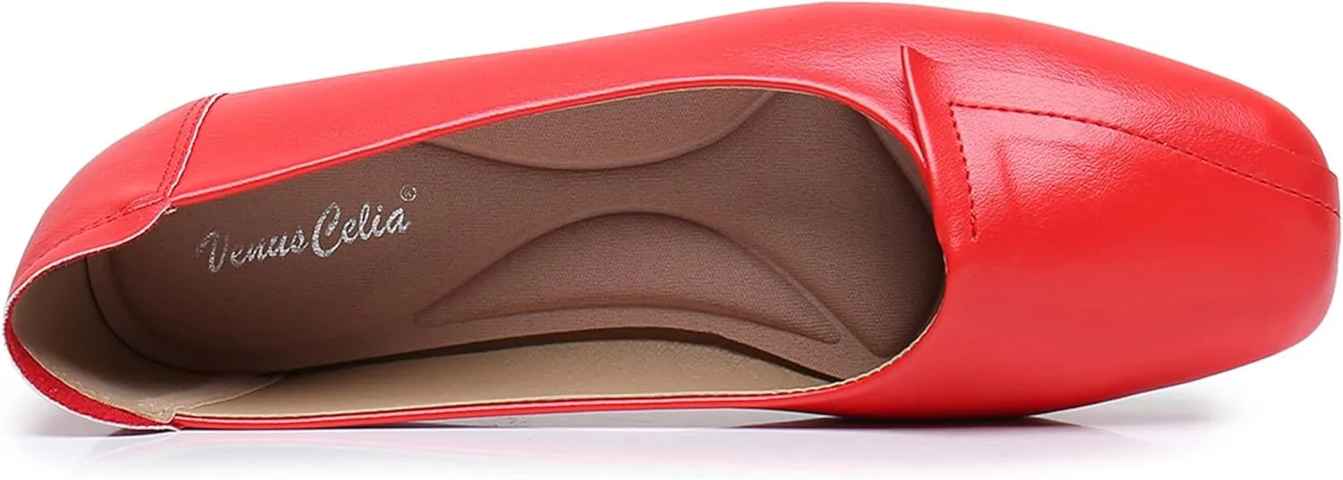 VenusCelia Women's Plain Dance Flat Shoe