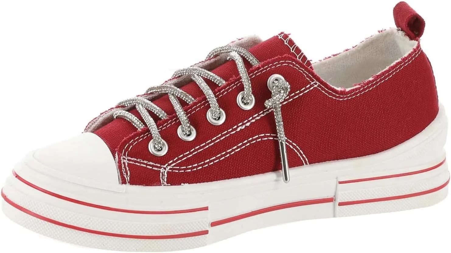 Very G Womens Aman Lace Up Canvas Sneaker