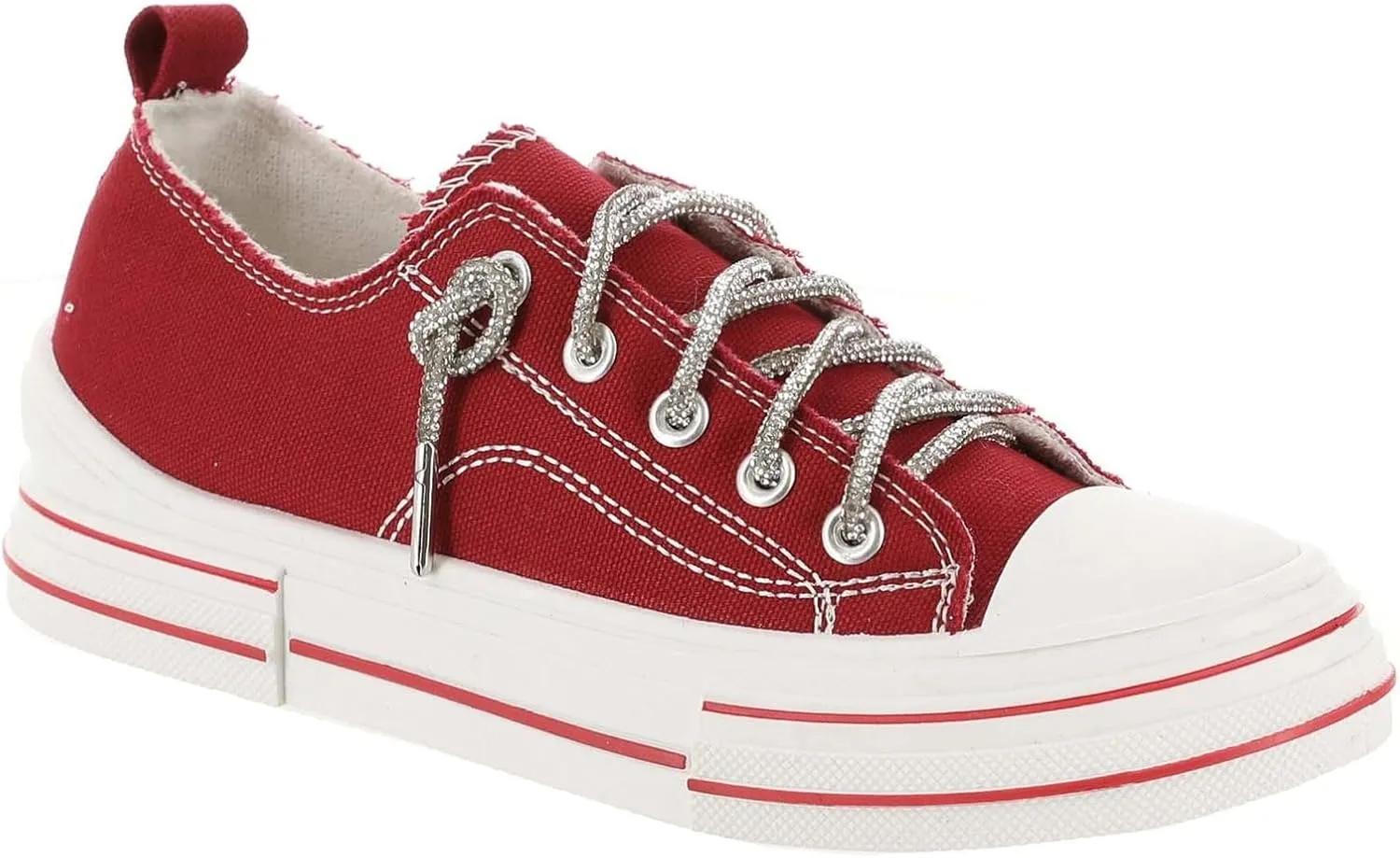 Very G Womens Aman Lace Up Canvas Sneaker