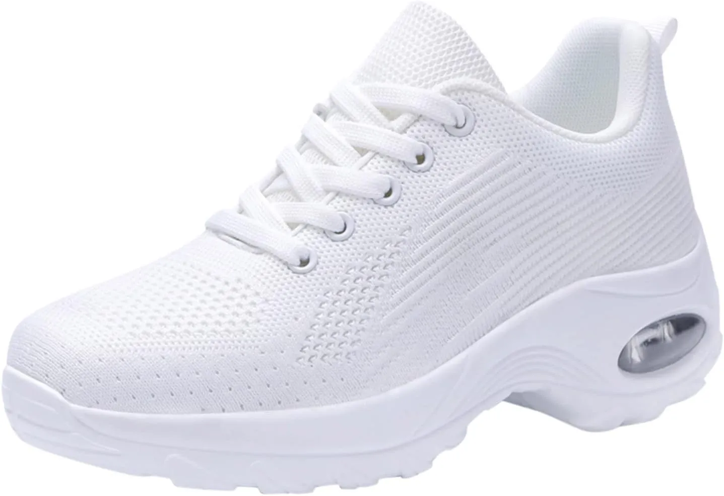 Vibrant Women's Footwear Stylish Athletic Shoes Thick Sole Non-Slip Bow tie Design Woven mesh Breathable and Comfortable Casual Ballerina Style () White