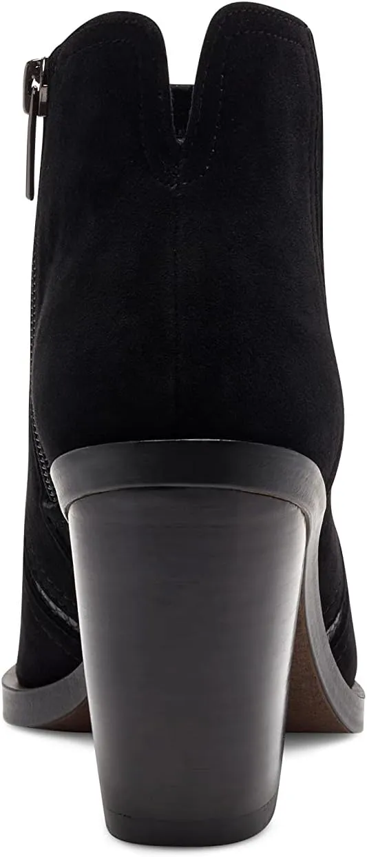 Vince Camuto Womens Granda Suede Croco Print Trim Ankle Boots