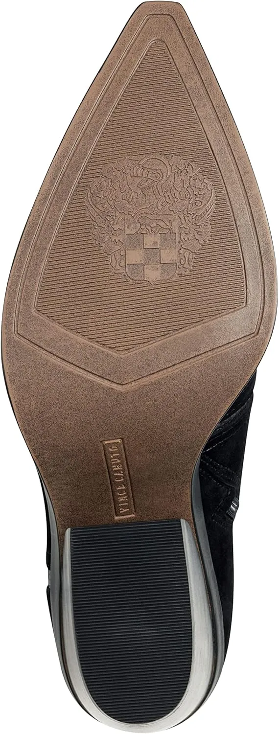 Vince Camuto Womens Granda Suede Croco Print Trim Ankle Boots