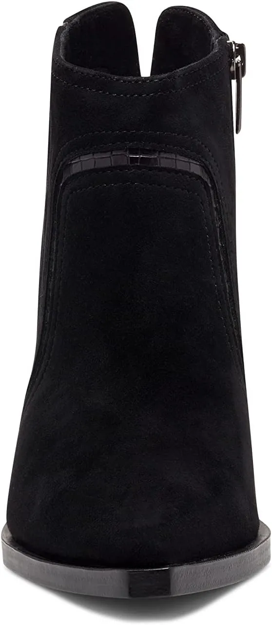 Vince Camuto Womens Granda Suede Croco Print Trim Ankle Boots