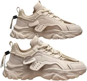 Vintage Lace Up Chunky Sneakers for Men - Comfy and Non-Slip for Outdoor Activities