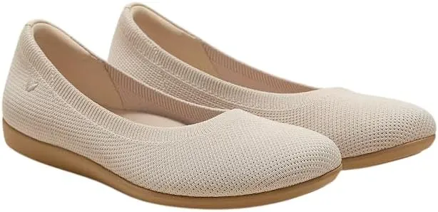 VIVAIA Round-Toe Flat (Claire Walker) Women Comfortable Slip On Ballet Flats Ladies Leather Flats Shoes Almond