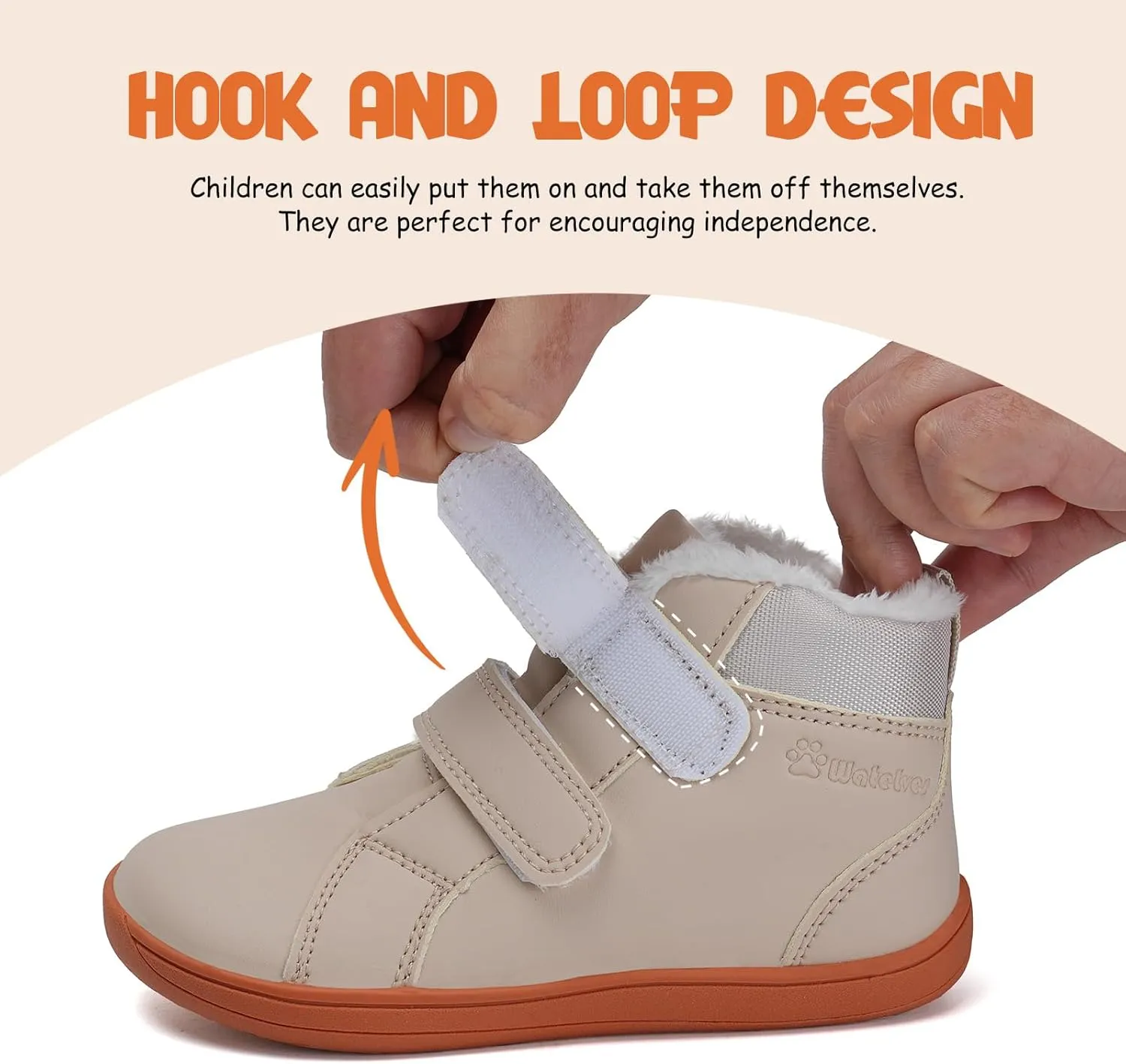 WateLves Toddler Little Kids Wide Barefoot Shoes Boys Girls Winter High Top Minimalist Sneakers Faux Fur Ankle Boots Leather Uniform Dress Shoes Naturally Splay