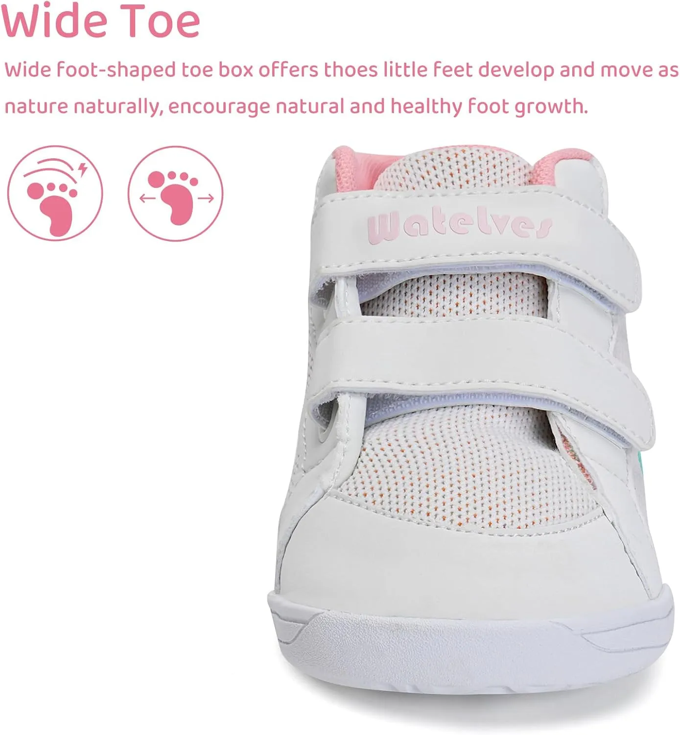 WateLves Toddler Wide Barefoot Shoes Boys Girls Little Kid High Top Minimalist Sneakers | Zero-Drop Healthy Sole | Natural to Grow