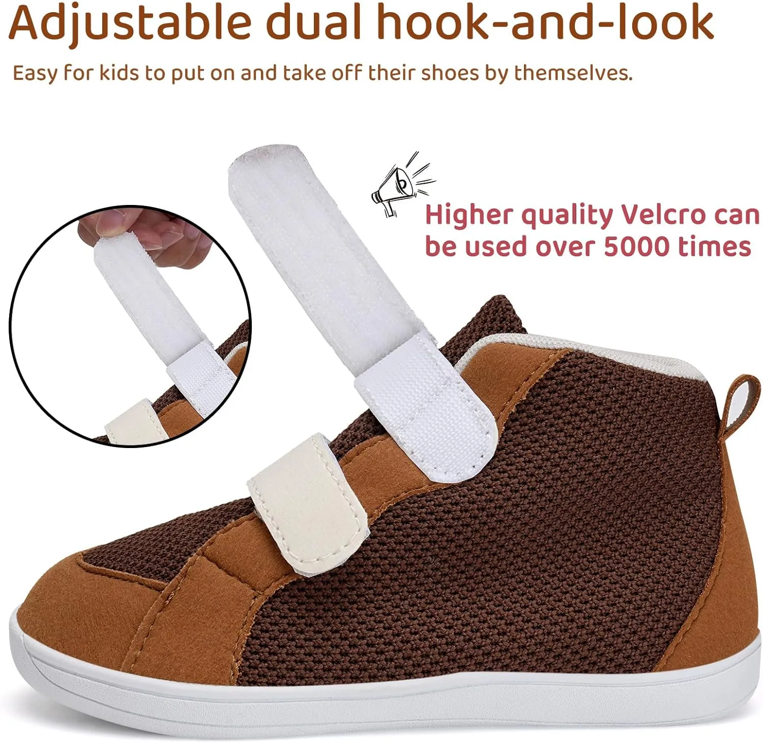 WateLves Toddler Wide Barefoot Shoes Boys Girls Little Kid High Top Minimalist Sneakers | Zero-Drop Healthy Sole | Natural to Grow