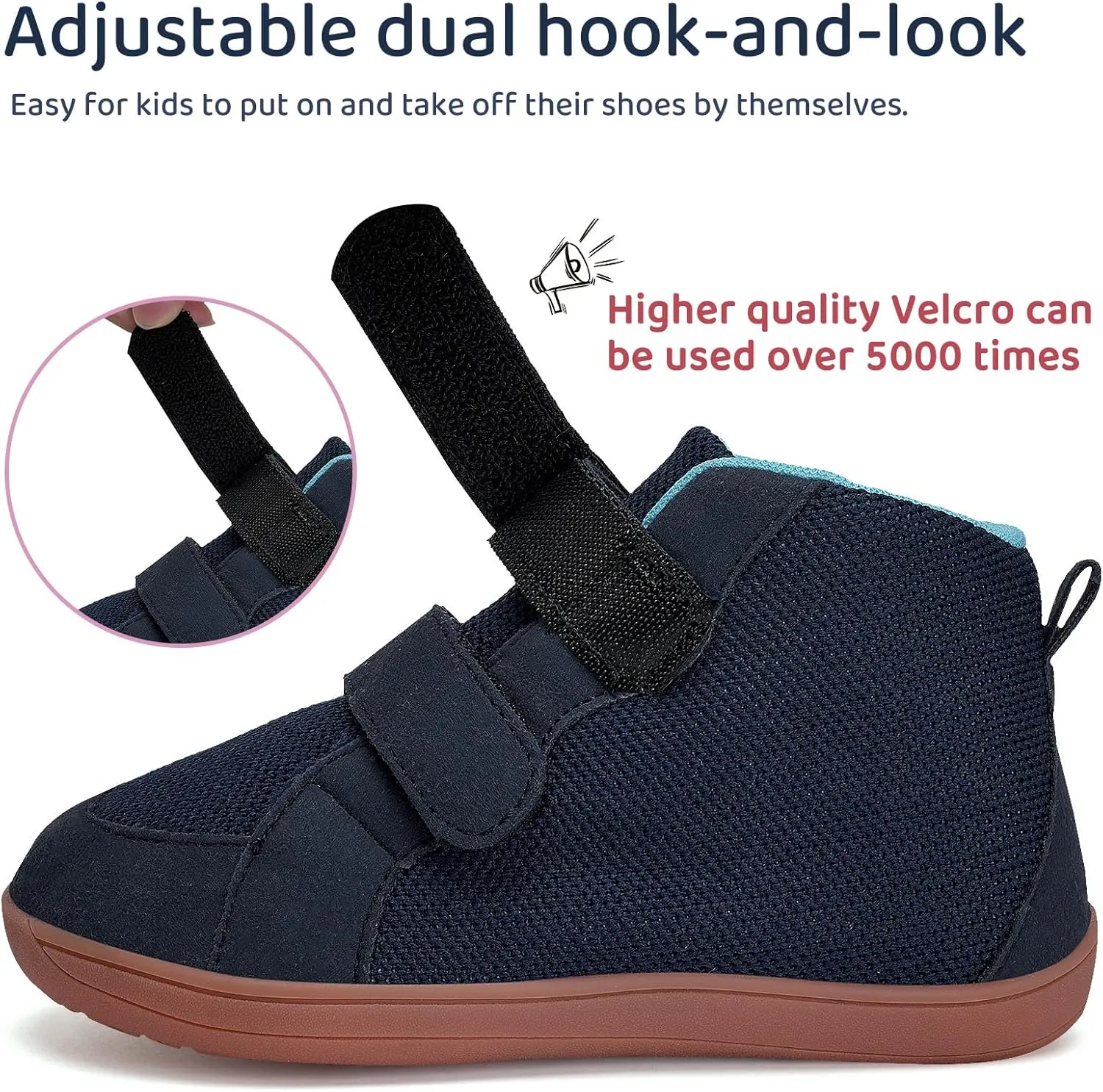 WateLves Toddler Wide Barefoot Shoes Boys Girls Little Kid High Top Minimalist Sneakers | Zero-Drop Healthy Sole | Natural to Grow