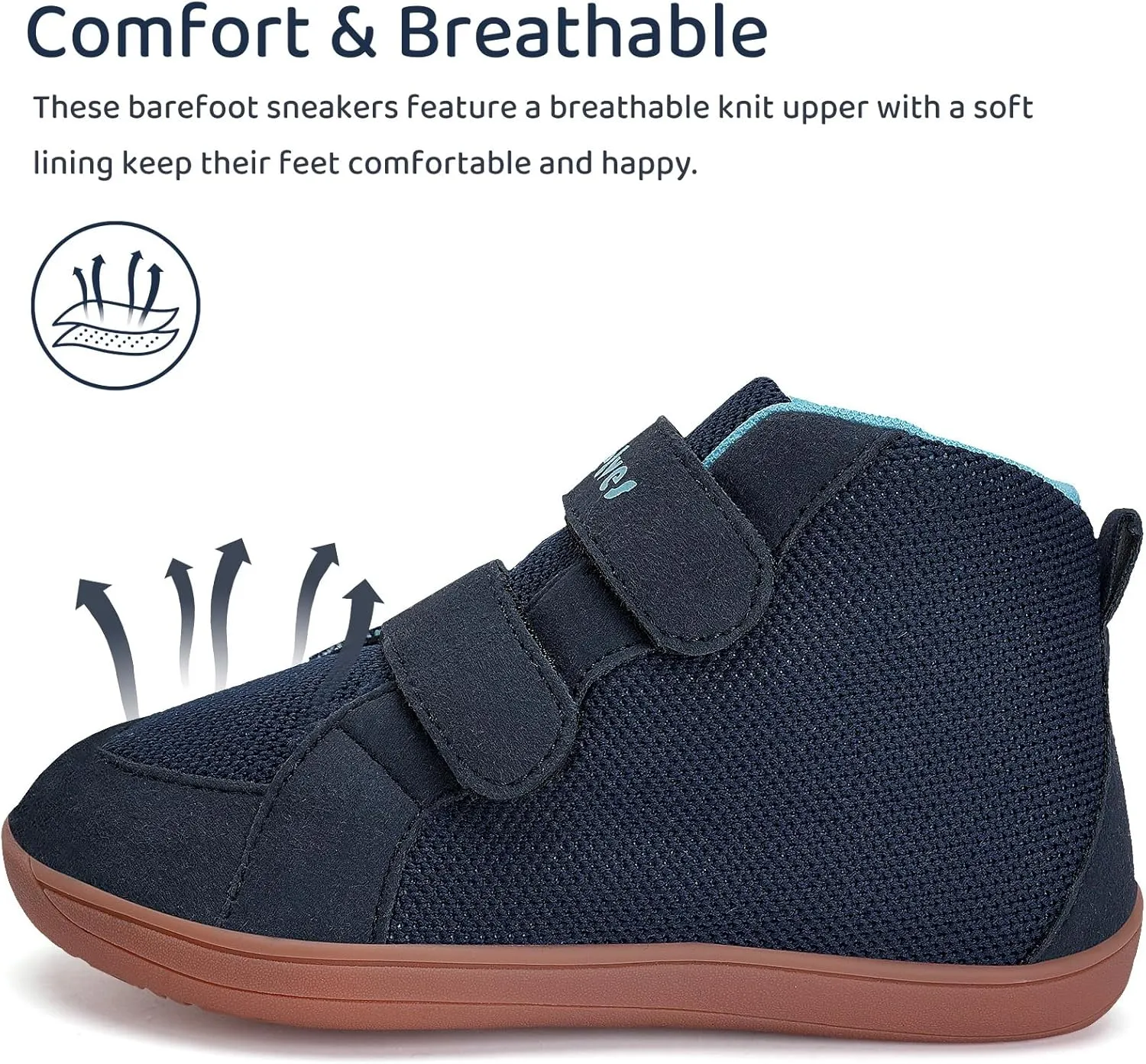 WateLves Toddler Wide Barefoot Shoes Boys Girls Little Kid High Top Minimalist Sneakers | Zero-Drop Healthy Sole | Natural to Grow