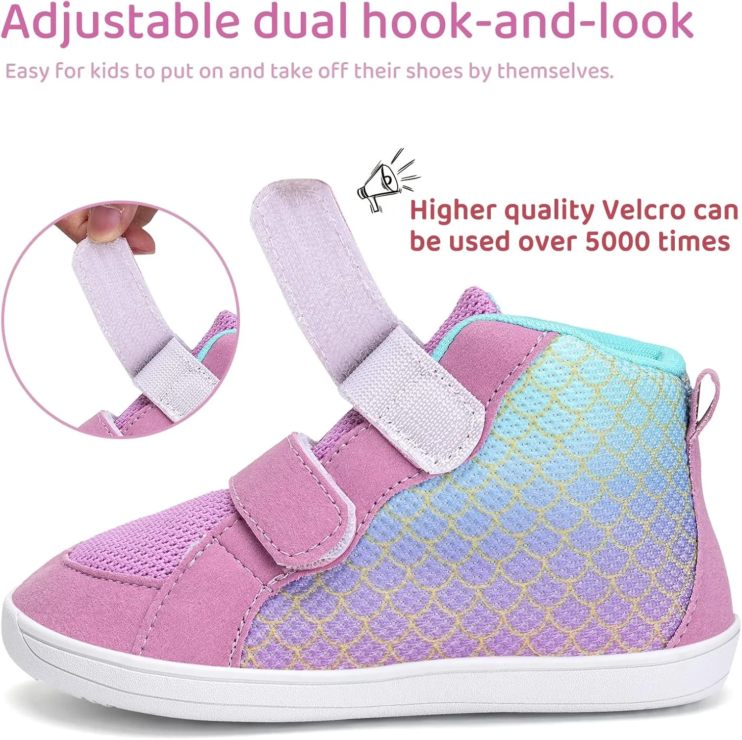 WateLves Toddler Wide Barefoot Shoes Boys Girls Little Kid High Top Minimalist Sneakers | Zero-Drop Healthy Sole | Natural to Grow