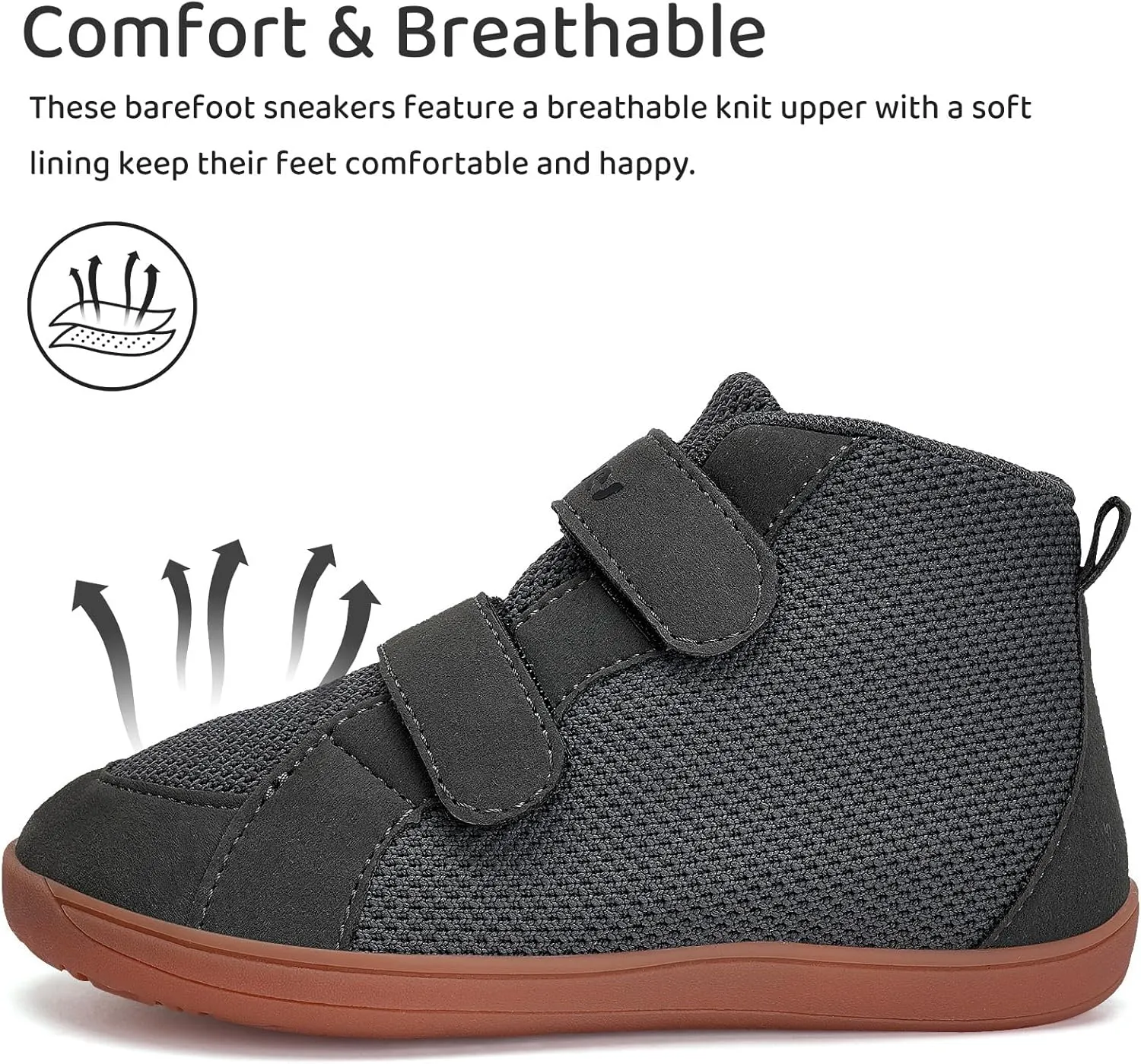 WateLves Toddler Wide Barefoot Shoes Boys Girls Little Kid High Top Minimalist Sneakers | Zero-Drop Healthy Sole | Natural to Grow
