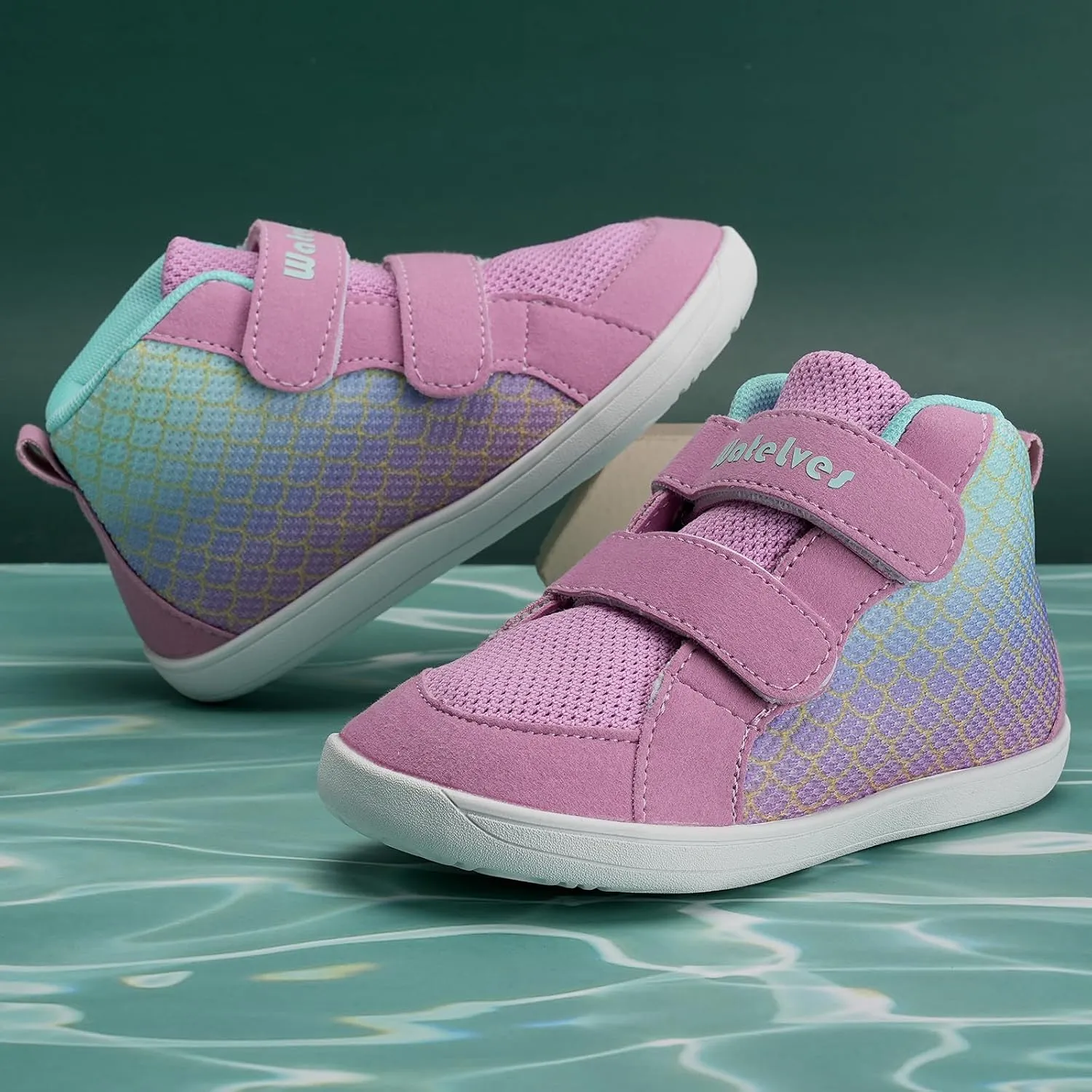 WateLves Toddler Wide Barefoot Shoes Boys Girls Little Kid High Top Minimalist Sneakers | Zero-Drop Healthy Sole | Natural to Grow
