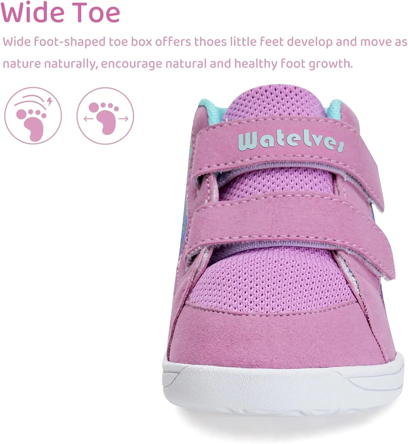 WateLves Toddler Wide Barefoot Shoes Boys Girls Little Kid High Top Minimalist Sneakers | Zero-Drop Healthy Sole | Natural to Grow