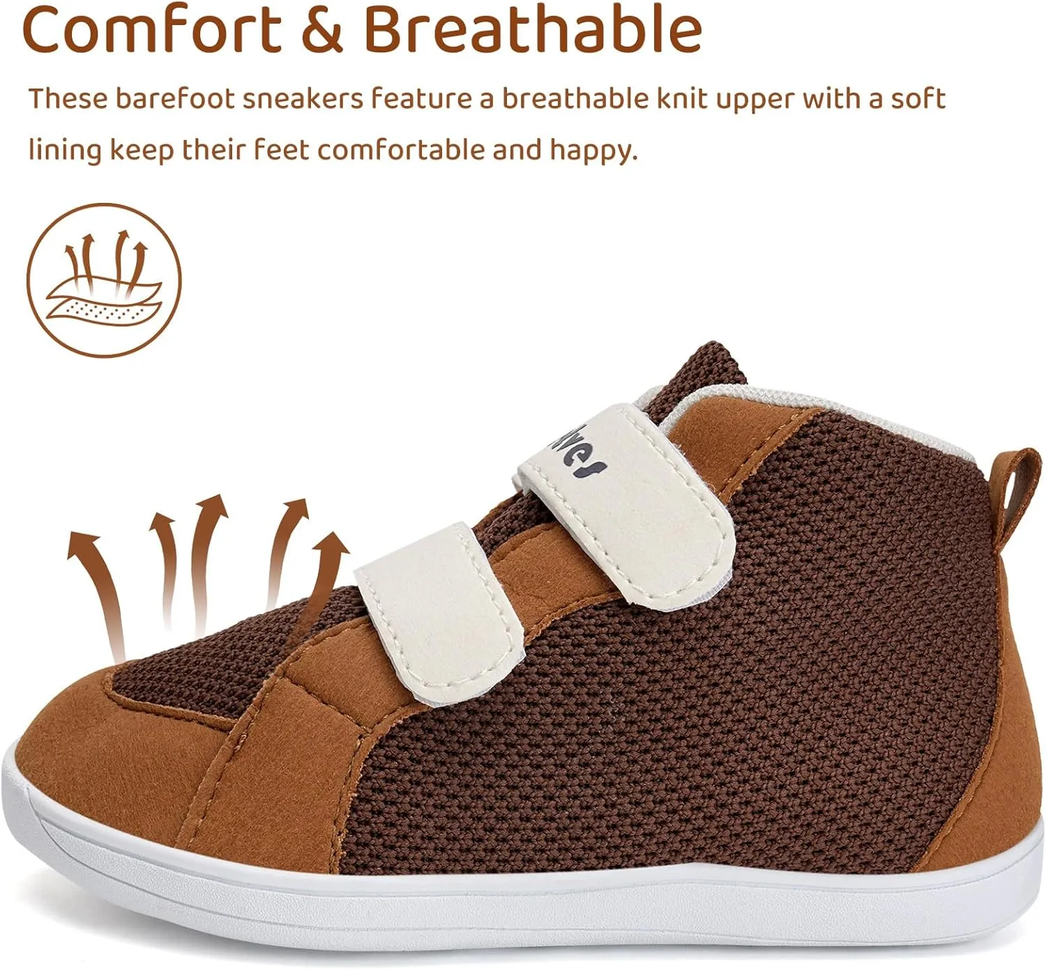 WateLves Toddler Wide Barefoot Shoes Boys Girls Little Kid High Top Minimalist Sneakers | Zero-Drop Healthy Sole | Natural to Grow