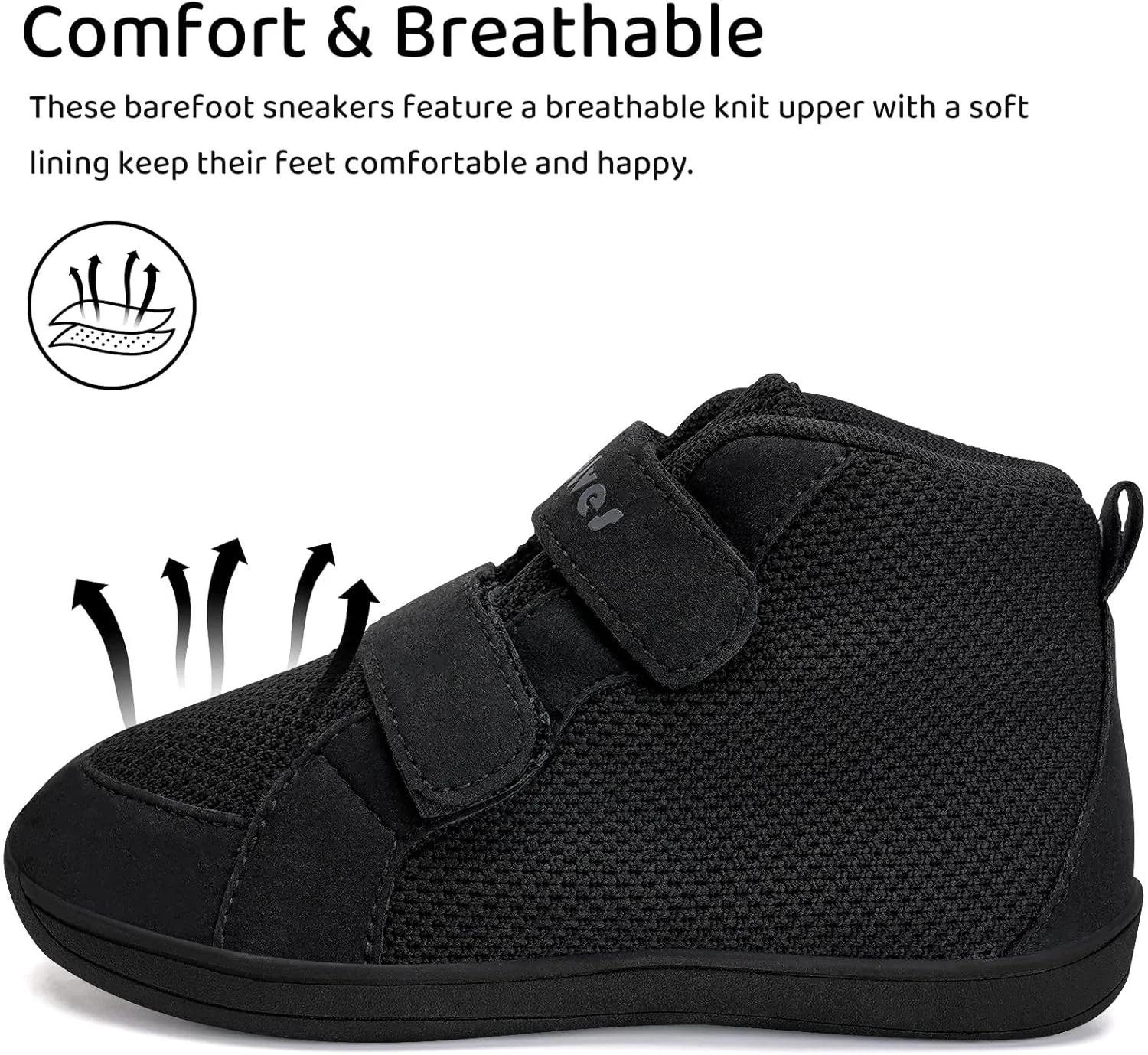 WateLves Toddler Wide Barefoot Shoes Boys Girls Little Kid High Top Minimalist Sneakers | Zero-Drop Healthy Sole | Natural to Grow