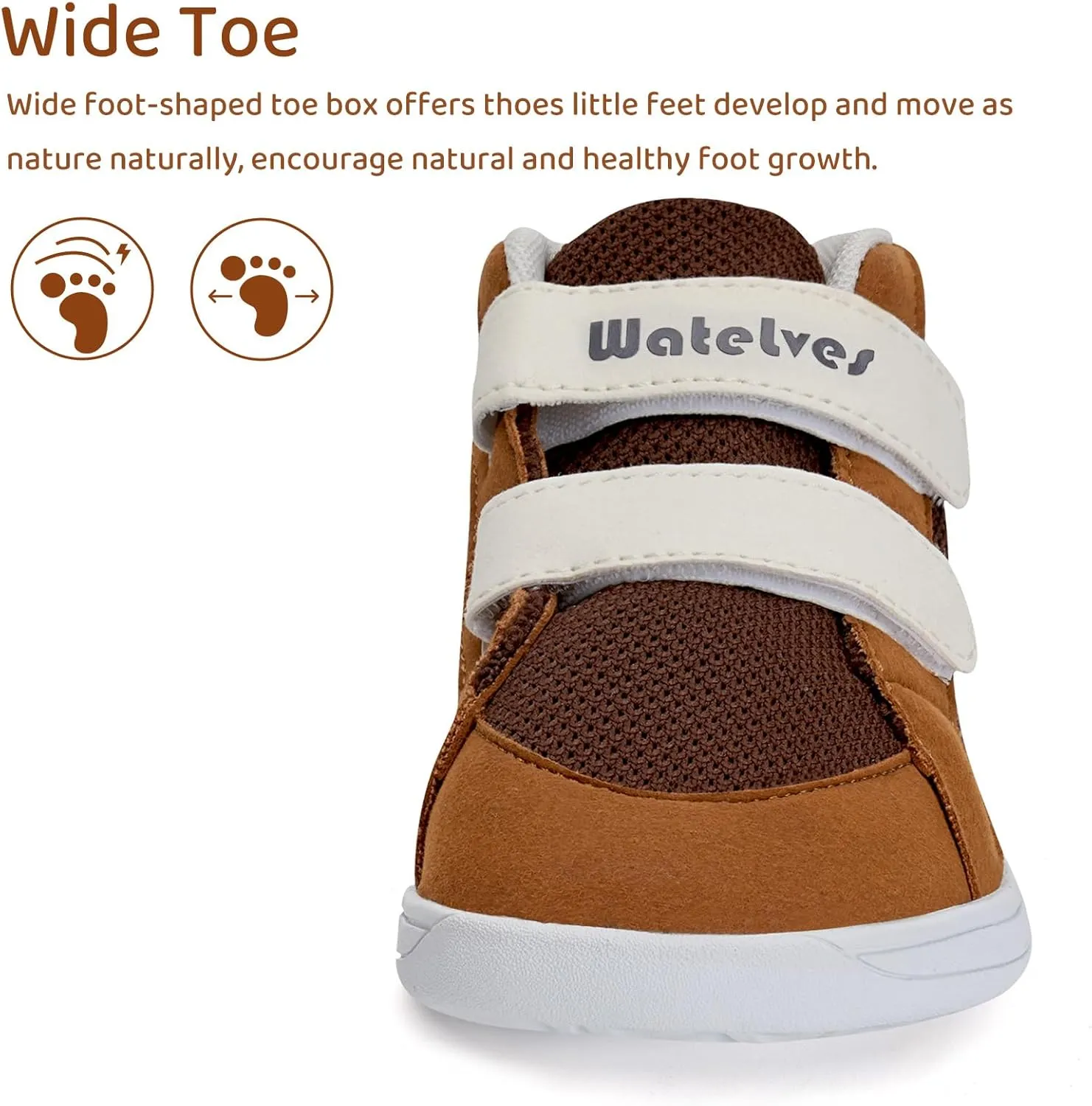 WateLves Toddler Wide Barefoot Shoes Boys Girls Little Kid High Top Minimalist Sneakers | Zero-Drop Healthy Sole | Natural to Grow