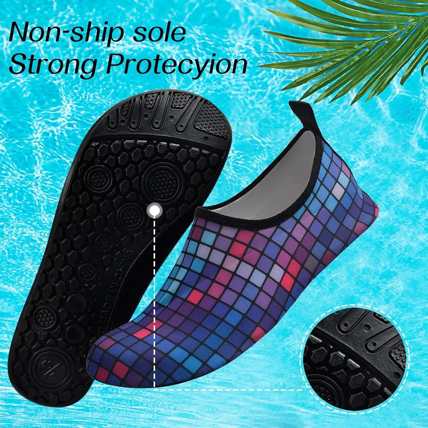 Water Shoes for Men Women Quick Dry Aqua Swim Barefoot Beach Pool Outdoor Sports Hiking Surfing Kayaking Yoga Lightweight Non Slip Breathable Socks
