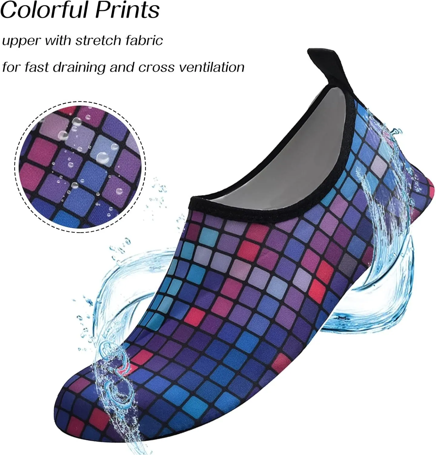 Water Shoes for Men Women Quick Dry Aqua Swim Barefoot Beach Pool Outdoor Sports Hiking Surfing Kayaking Yoga Lightweight Non Slip Breathable Socks