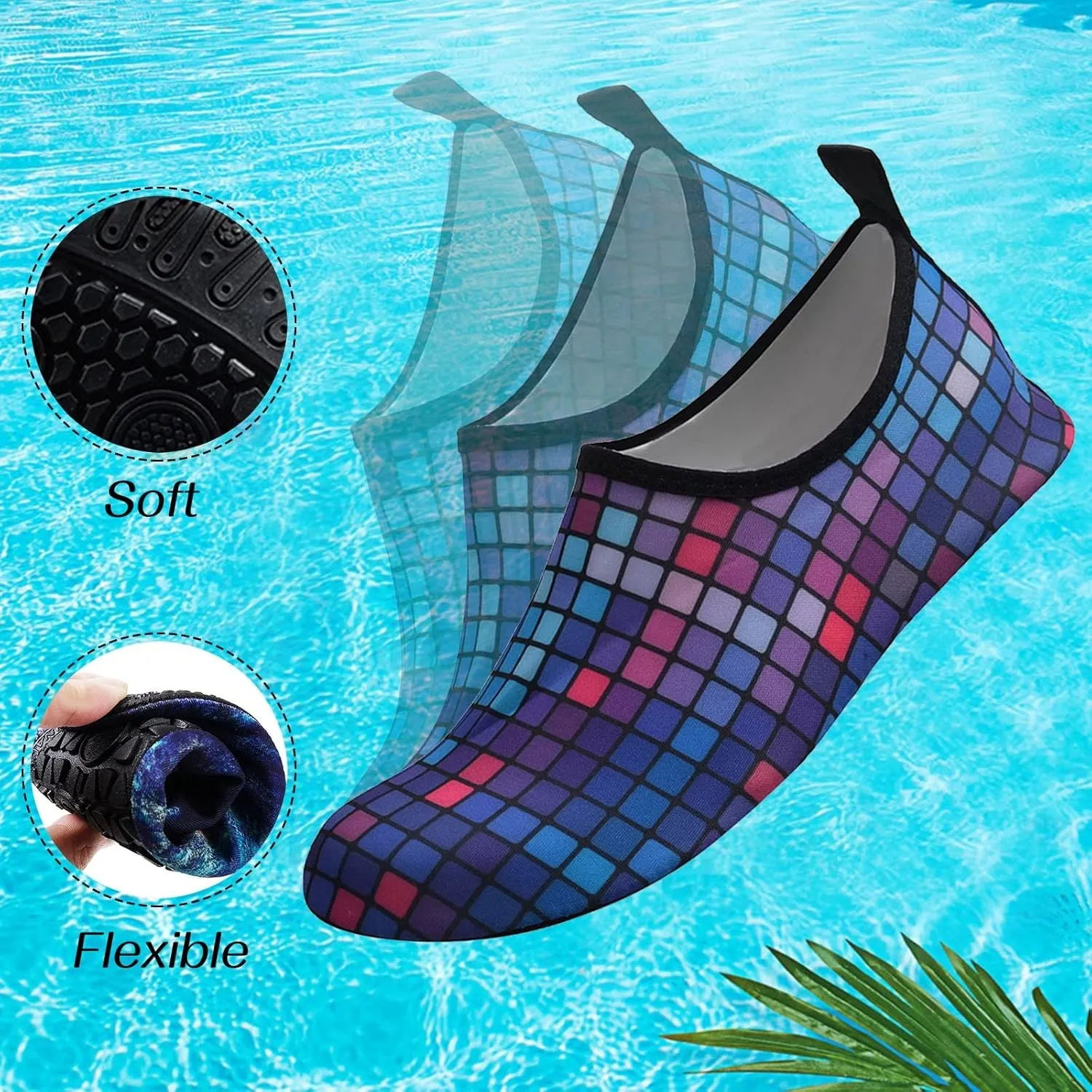 Water Shoes for Men Women Quick Dry Aqua Swim Barefoot Beach Pool Outdoor Sports Hiking Surfing Kayaking Yoga Lightweight Non Slip Breathable Socks