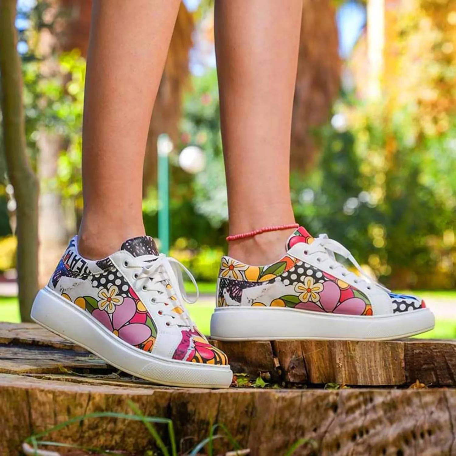 Wedge Platform Sneakers for Women - Handmade Vegan Leather, Unique Chunky Sneakers